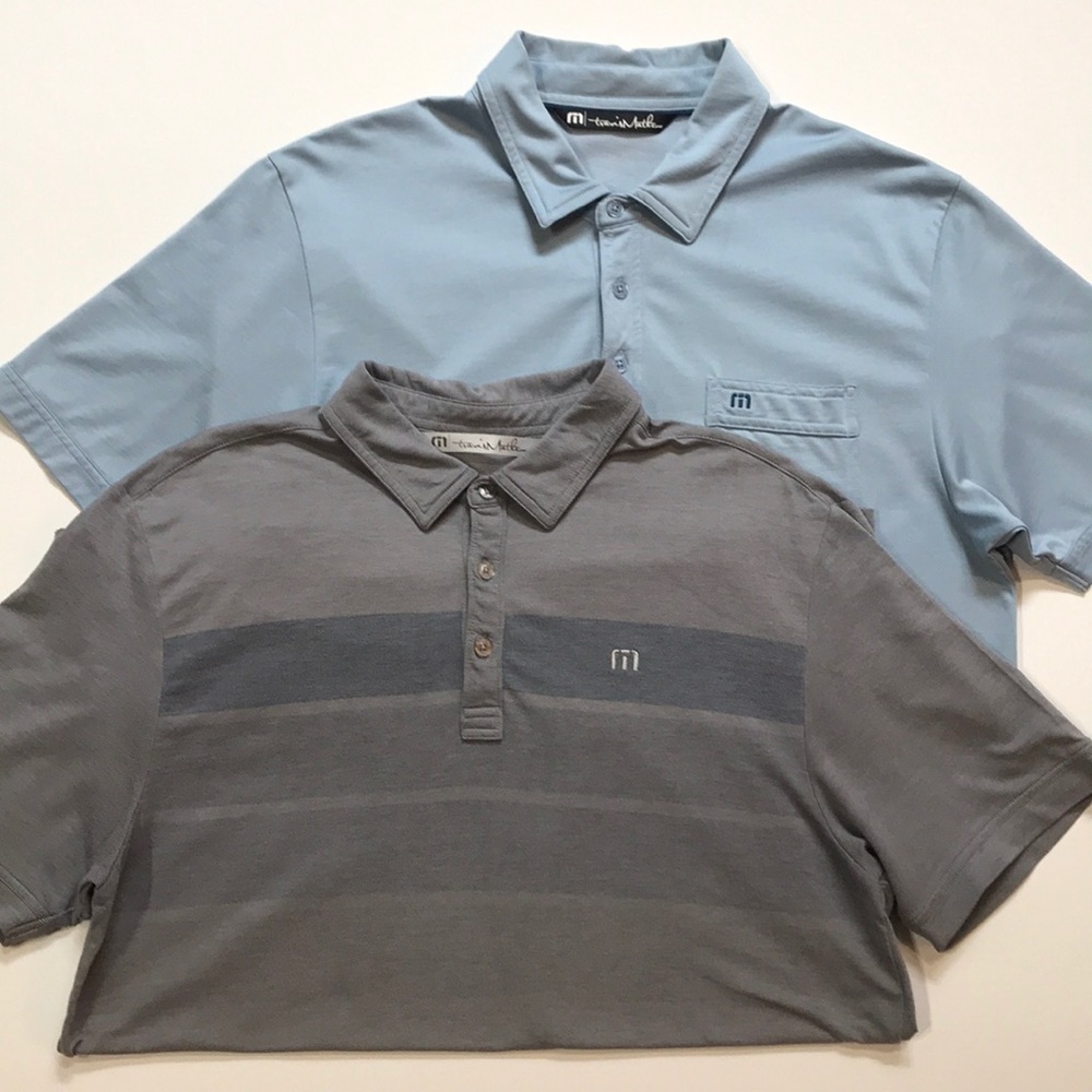 Travis Mathew set of 2 polo golf shirts large EUC